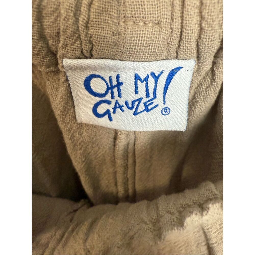 Oh My Gauze Set 3/4 Sleeve Crewneck Shirt & Bermuda Shorts Taupe & Gray Size 1-S - Picture 4 of 8